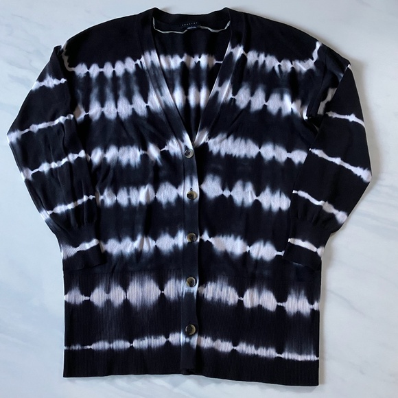 Sanctuary Oversize Black & White Tie Dye Cardigan L - Picture 1 of 5